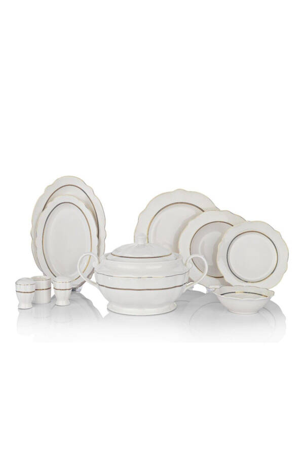 Serene Dinner Set - 60 Pieces - Gold - 03 - 12