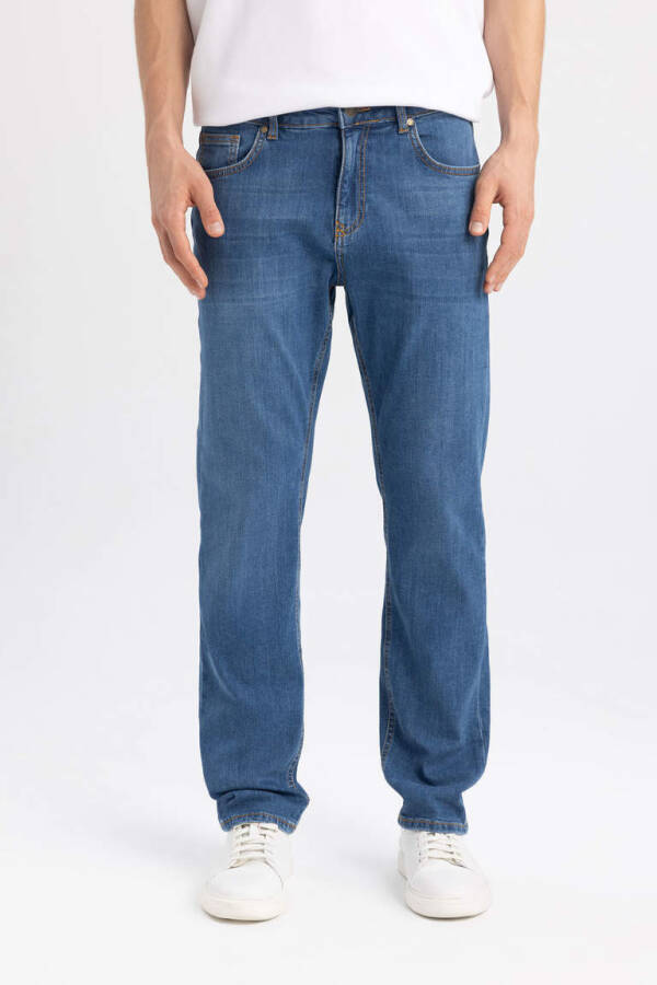 Sergio Regular Fit Normal Kalıp Normal Bel Boru Paça Jean Pantolon Mint Mavi - 8