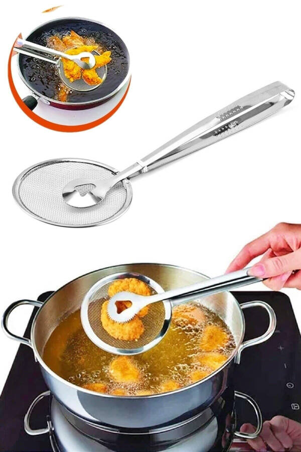 Serving Set Ladle Colander Steel Tongs Colander Strainer Deep Fryer Oil Filter Steel Egg Whisk Wire - 6