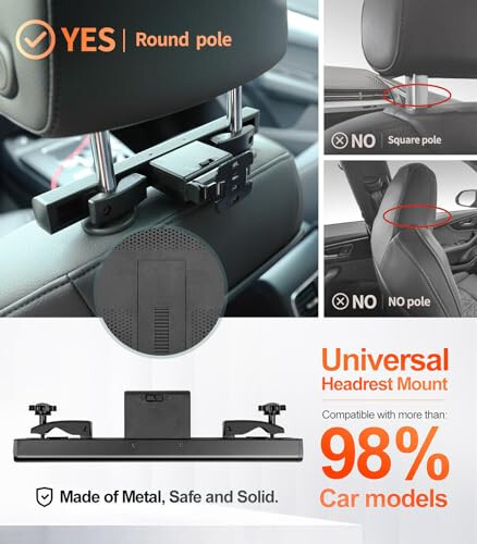 Seventour 15.6 inch 4K Android Portable Car TV Headrest Monitor Tablet for Cars Back seat, Support Phone Wireless mirroring Touch Screen, with WiFi/Bluetooth/HDMI/USB/AV in/FM/Airplay Video Player - 5