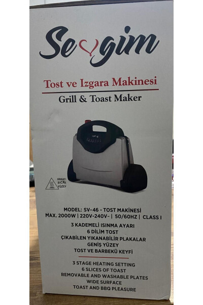 Sevgim Toaster and Grill Machine Grey - 6