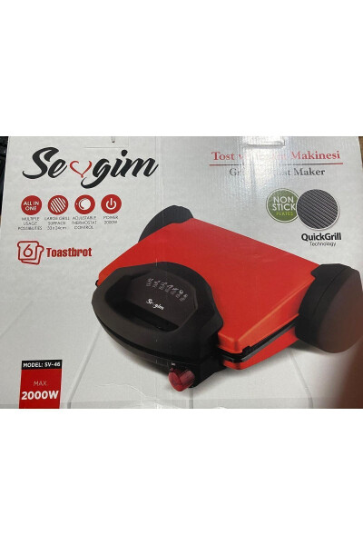 Sevgim Toaster and Grill Machine Grey - 2