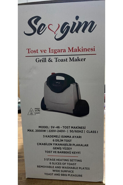 Sevgim Toaster and Grill Machine Grey - 3