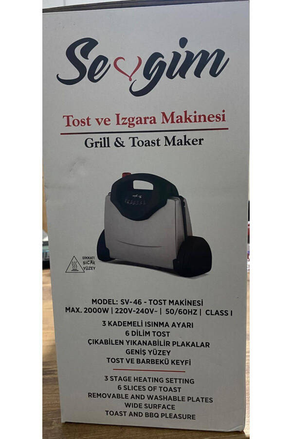 Sevgim Toaster va Grill Mashinasi Kulrang - 6