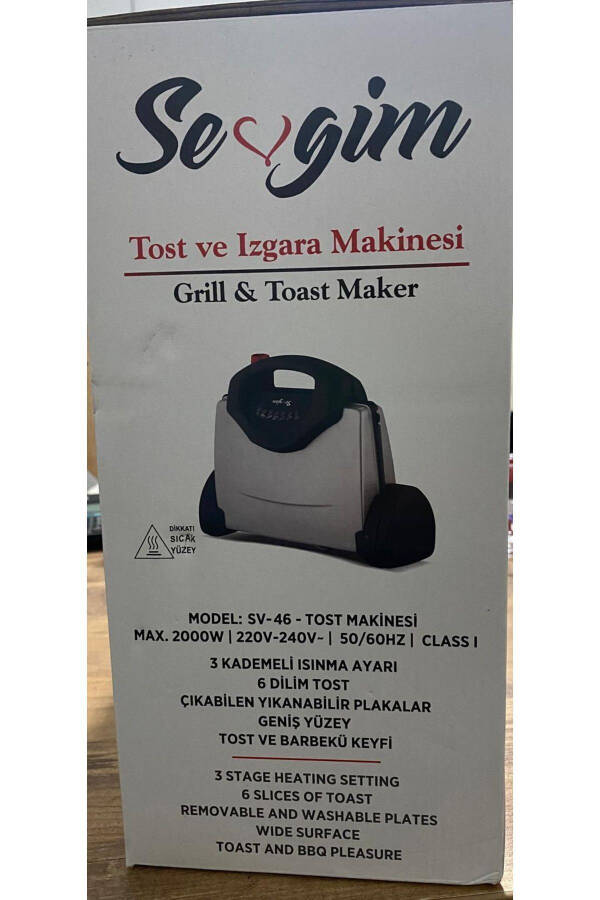 Sevgim Toaster va Grill Mashinasi Kulrang - 3