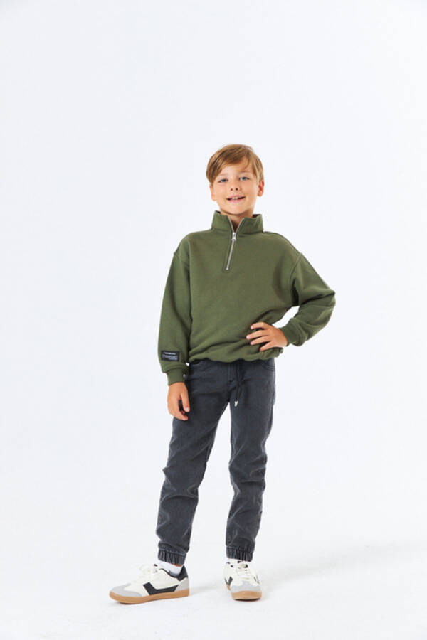 SGE-1337 SERBEND KIDS BOYS STAND COLLAR SCHOOL SWEATSHIRT - 7