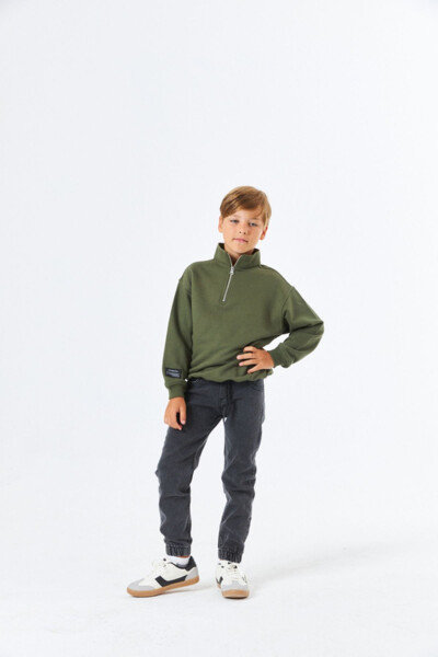 SGE-1337 SERBEND KIDS BOYS STAND COLLAR SCHOOL SWEATSHIRT - 8