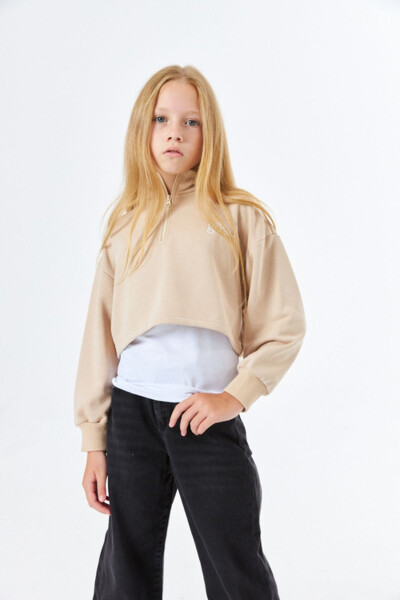 SGK-1358 SERBEND KİDS KIZ DİK YAKA OKUL SWEATSHIRT - 3