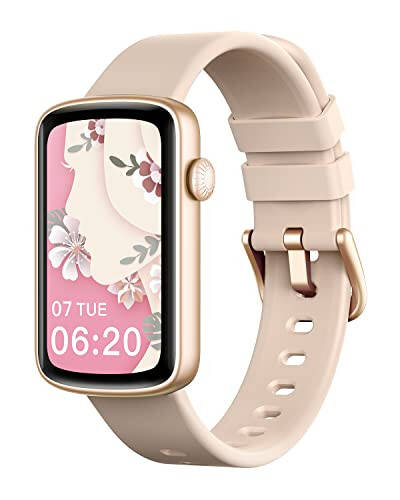 SHANG WING Smart Watches for Women Compatible with iPhone Android Phones, LYNN2 Slim Women's Watch Fitness Tracker Digital Watch with Heart Rate Monitor Pedometer Step/Sleep Tracker Waterproof Pink - 1