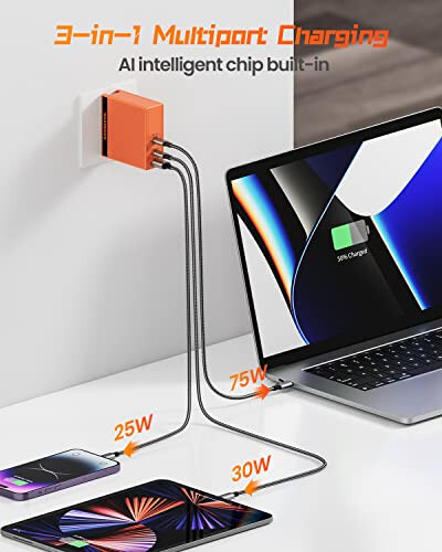 Shargeek STORM2 100W Power Bank 25600mAh with Transparent Case and IPS Screen 140W USB C Fast GaN Charger PD3.1 Wall Charger - 4