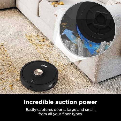 Shark AV2310AE Matrix Self-Emptying Robot Vacuum with No Spots Missed on Carpets and Hard Floors, Precision Home Mapping, Perfect for Pet Hair, Bagless, 45-Day Capacity Base, Wi-Fi Black/Brass - 5