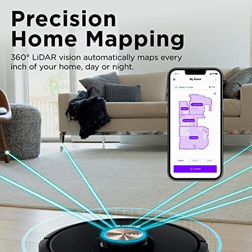 Shark AV2310AE Matrix Self-Emptying Robot Vacuum with No Spots Missed on Carpets and Hard Floors, Precision Home Mapping, Perfect for Pet Hair, Bagless, 45-Day Capacity Base, Wi-Fi Black/Brass - 6