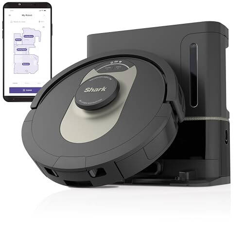 Shark AV2501AE AI Robot Vacuum with XL HEPA Self-Empty Base, Bagless, 60-Day Capacity, LIDAR Navigation, Perfect for Pet Hair, Compatible with Alexa, Wi-Fi Connected, Carpet & Hard Floor, Black - 1