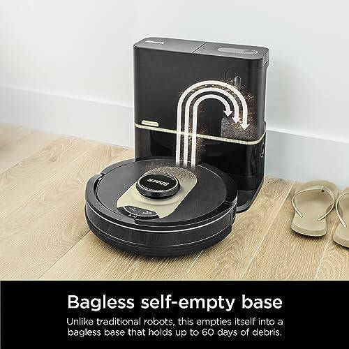 Shark AV2501AE AI Robot Vacuum with XL HEPA Self-Empty Base, Bagless, 60-Day Capacity, LIDAR Navigation, Perfect for Pet Hair, Compatible with Alexa, Wi-Fi Connected, Carpet & Hard Floor, Black - 3