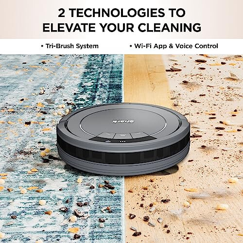 Shark AV753 ION Robot Vacuum, Tri-Brush System, Wifi Connected, 120 Min Runtime, Works with Alexa, Multi Surface Cleaning, Grey - 3