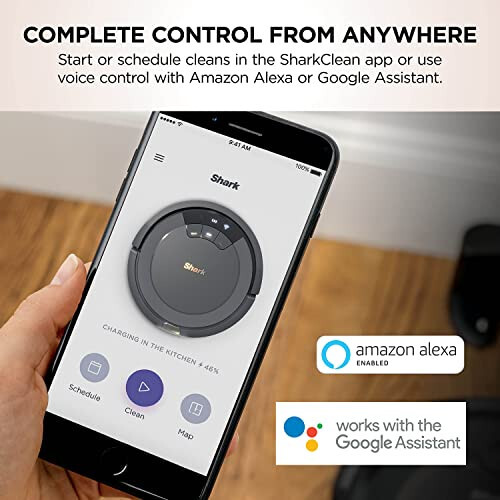 Shark AV753 ION Robot Vacuum, Tri-Brush System, Wifi Connected, 120 Min Runtime, Works with Alexa, Multi Surface Cleaning, Grey - 4