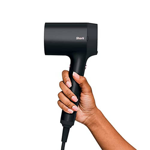 Shark HD125CO Hair Blow Dryer HyperAIR Fast-Drying with IQ 2-in-1 Concentrator and Styling Attachments, Auto Presets, Rotatable Hot Air Brush, No Heat Damage, Ionic, Black (Renewed) - 2