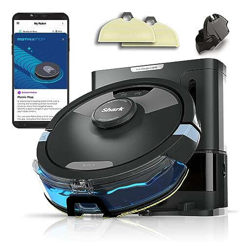 Shark Matrix Plus 2in1 Robot Vacuum & Mop with Sonic Mopping, Matrix Clean, Home Mapping, HEPA Bagless Self Empty Base, CleanEdge, for Pet Hair, WiFi, Black/Mocha, AV2630WA - 1