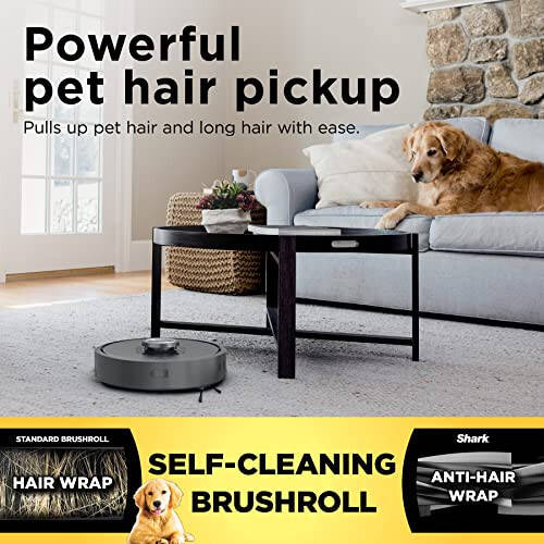 Shark RV2310AE Matrix Self-Emptying Robot Vacuum with Bagless, 45-Day Capacity, Self-Cleaning Brushroll for Pet Hair, No Spots Missed on Carpets & Hard Floors, Precision Home Mapping, Wi-Fi, Black - 3