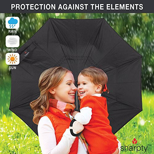 Sharpty Inverted, Windproof, Reverse Umbrella for Women with UV Protection. - 42