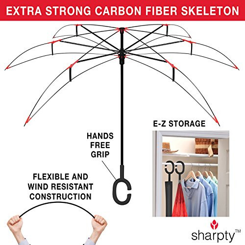 Sharpty Inverted, Windproof, Reverse Umbrella for Women with UV Protection. - 35