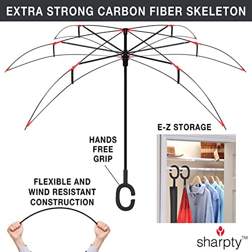 Sharpty Inverted, Windproof, Reverse Umbrella for Women with UV Protection. - 29