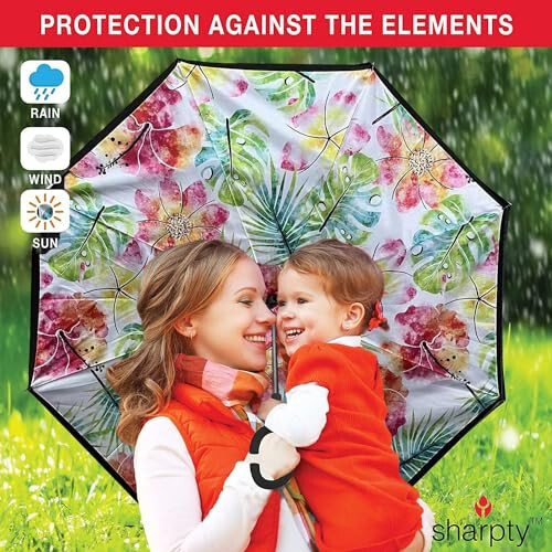 Sharpty Inverted, Windproof, Reverse Umbrella for Women with UV Protection. - 30