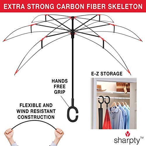 Sharpty Inverted, Windproof, Reverse Umbrella for Women with UV Protection. - 11