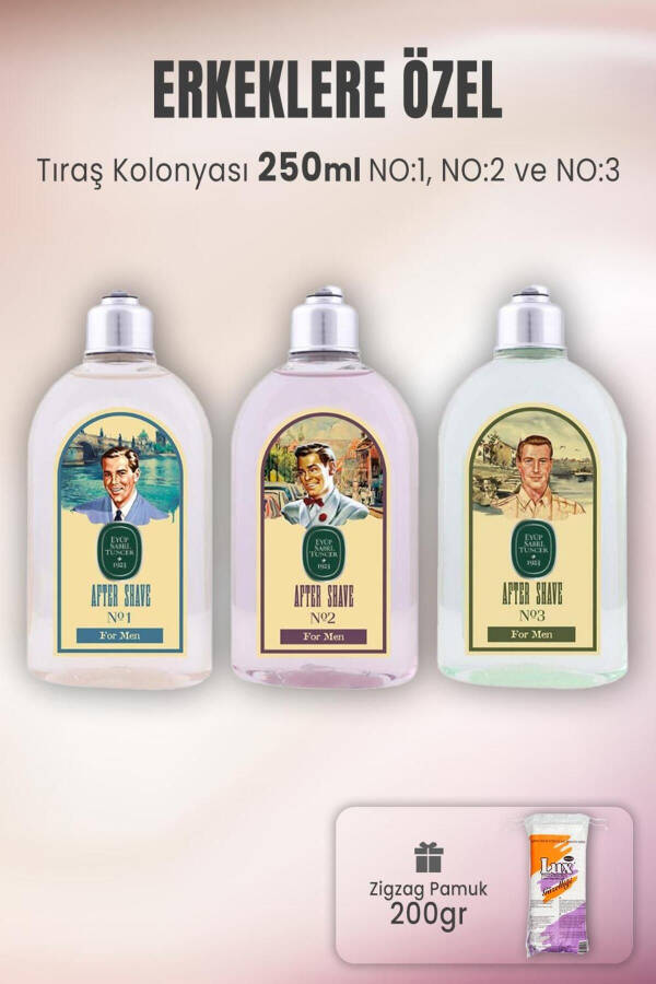 Shaving Cologne Set 1-2-3 and Zigzag Cotton 200 gr - 1