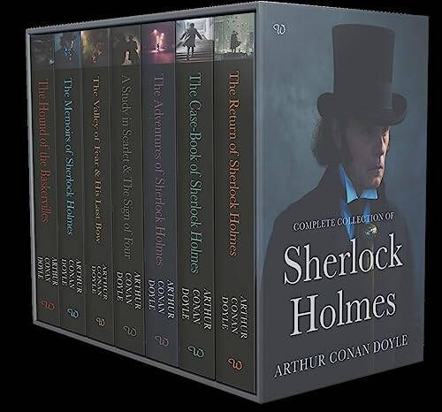 Sherlock Holmes Serisi Tam Koleksiyon 7 Kitap Seti Arthur Conan Doyle Tarafından (Dönüş, Anılar, Maceralar, Korku Vadisi & Son Selamı, Vaka Defteri, Baskerville'in Köpeği & Kızıl Saçlı Çalışma & Dörtlü'nün İşaretleri) - 1