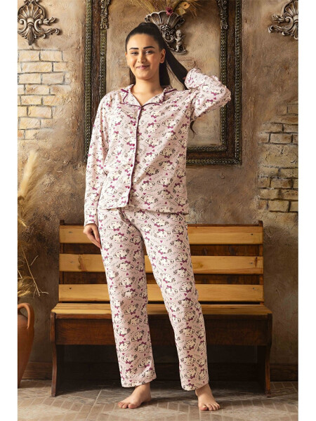 Shirt Collar Women's Pajama Set - 2