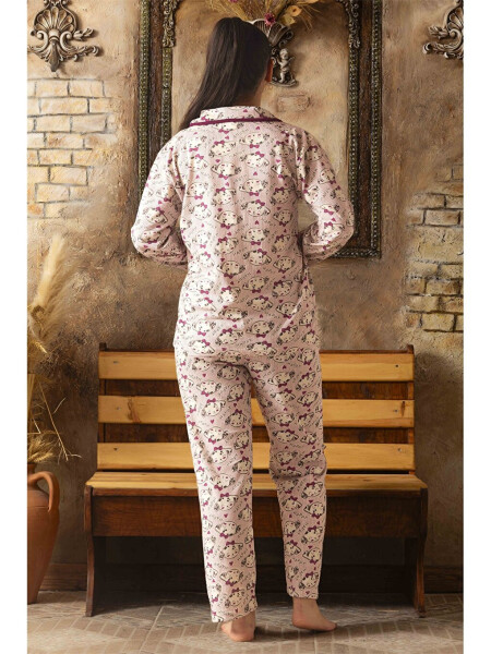 Shirt Collar Women's Pajama Set - 3