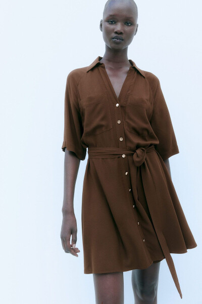 Shirt Dress with Belt - 2