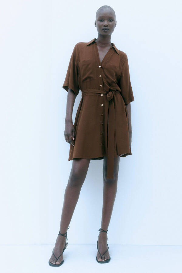 Shirt Dress with Belt - 3