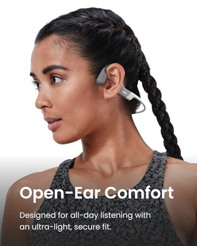 SHOKZ OpenRun (AfterShokz Aeropex) - Açık Kulak Bluetooth Kemik İletimi Spor Kulaklıkları - Ter Dayanıklı Kablosuz Kulaklıklar Antrenman ve Koşu İçin - Dahili Mikrofon, Baş Bandı İle - 7