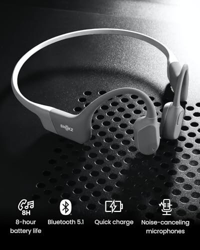 SHOKZ OpenRun (AfterShokz Aeropex) - Açık Kulak Bluetooth Kemik İletimi Spor Kulaklıkları - Ter Dayanıklı Kablosuz Kulaklıklar Antrenman ve Koşu İçin - Dahili Mikrofon, Baş Bandı İle - 9