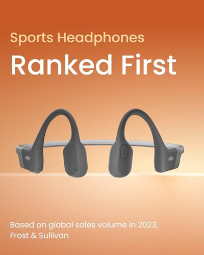 SHOKZ OpenRun (AfterShokz Aeropex) - Open-Ear Bluetooth Bone Conduction Sport Headphones - Sweat Resistant Wireless Earphones for Workouts and Running - Built-in Mic, with Headband - 5