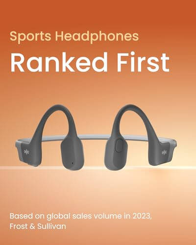 SHOKZ OpenRun (AfterShokz Aeropex) - Open-Ear Bluetooth Bone Conduction Sport Headphones - Sweat Resistant Wireless Earphones for Workouts and Running - Built-in Mic, with Headband - 5