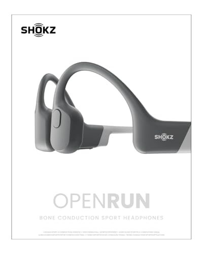 SHOKZ OpenRun (AfterShokz Aeropex) - Open-Ear Bluetooth Bone Conduction Sport Headphones - Sweat Resistant Wireless Earphones for Workouts and Running - Built-in Mic, with Headband - 1