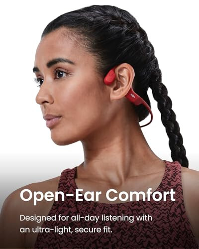 SHOKZ OpenRun (AfterShokz Aeropex) - Open-Ear Bluetooth Bone Conduction Sport Headphones - Sweat Resistant Wireless Earphones for Workouts and Running - Built-in Mic, with Headband - 8