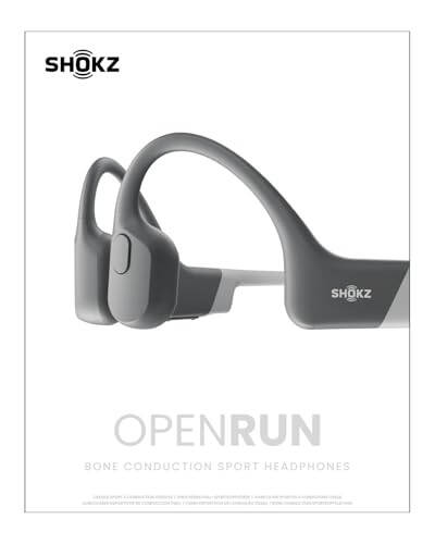 SHOKZ OpenRun (AfterShokz Aeropex) - Открытые Bluetooth-наушники для спорта с костной проводимостью звука - Пот-стойкие беспроводные наушники для тренировок и бега - Встроенный микрофон, с оголовьем - 1