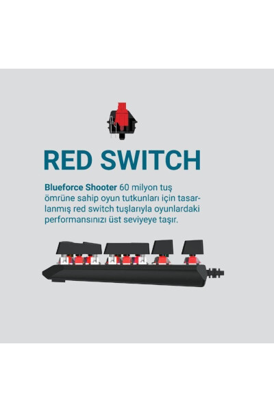 Shooter Rainbow Mekanik Oyuncu Klavyesi Red Switch Q Tr - 14