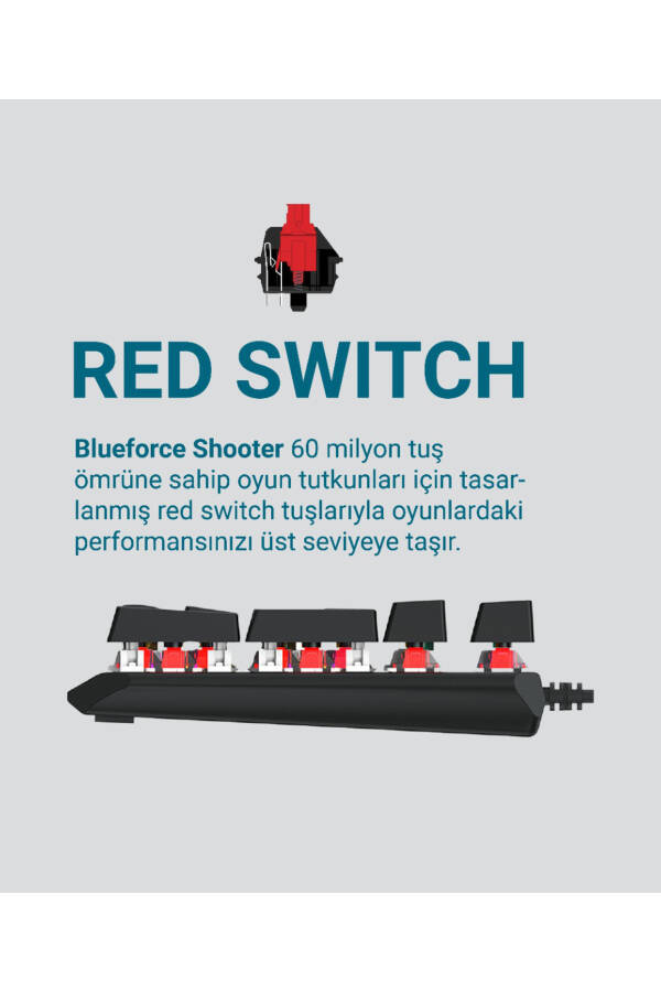 Shooter Rainbow Mexanik O'yinchi Klaviaturasi Qizil Switch Q Tr - 20