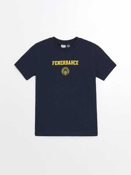 Short Sleeve Boys T-Shirt with Fenerbahce Print and Bicycle Collar - 1