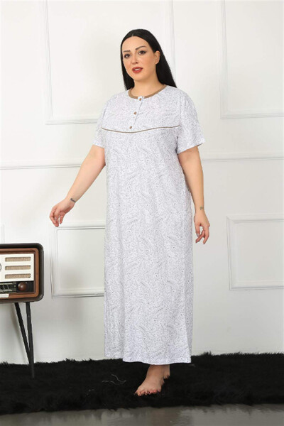 Short Sleeve Coffee Mom Nightgown 1353 - 2