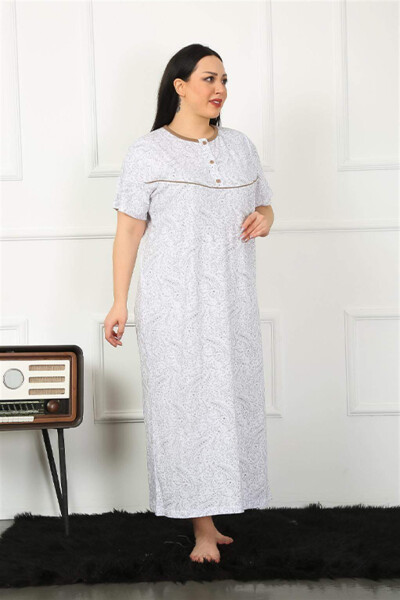 Short Sleeve Coffee Mom Nightgown 1353 - 3