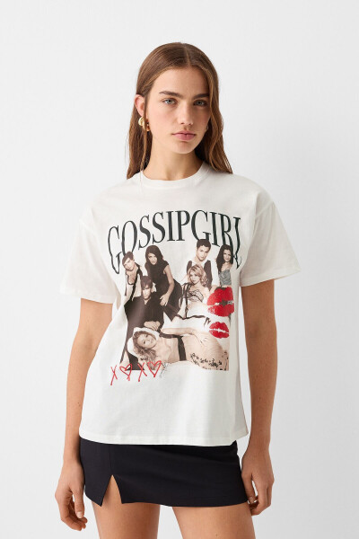 Short Sleeve Gossip Girls Printed T-Shirt - 1