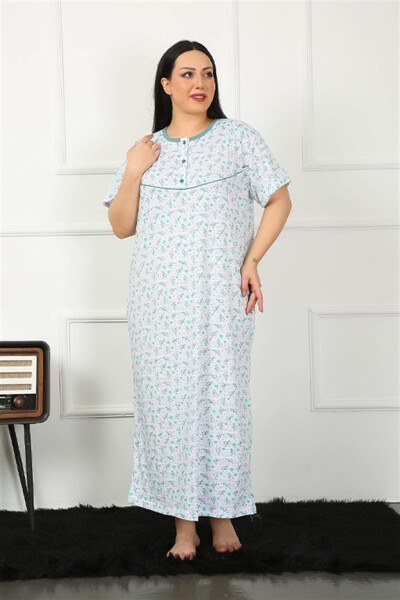 Short Sleeve Green Maternity Nightgown 1352 - 1