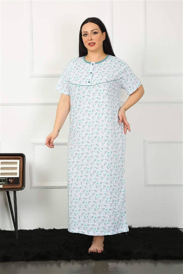 Short Sleeve Green Maternity Nightgown 1352 - 2