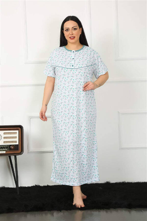 Short Sleeve Green Maternity Nightgown 1352 - 4